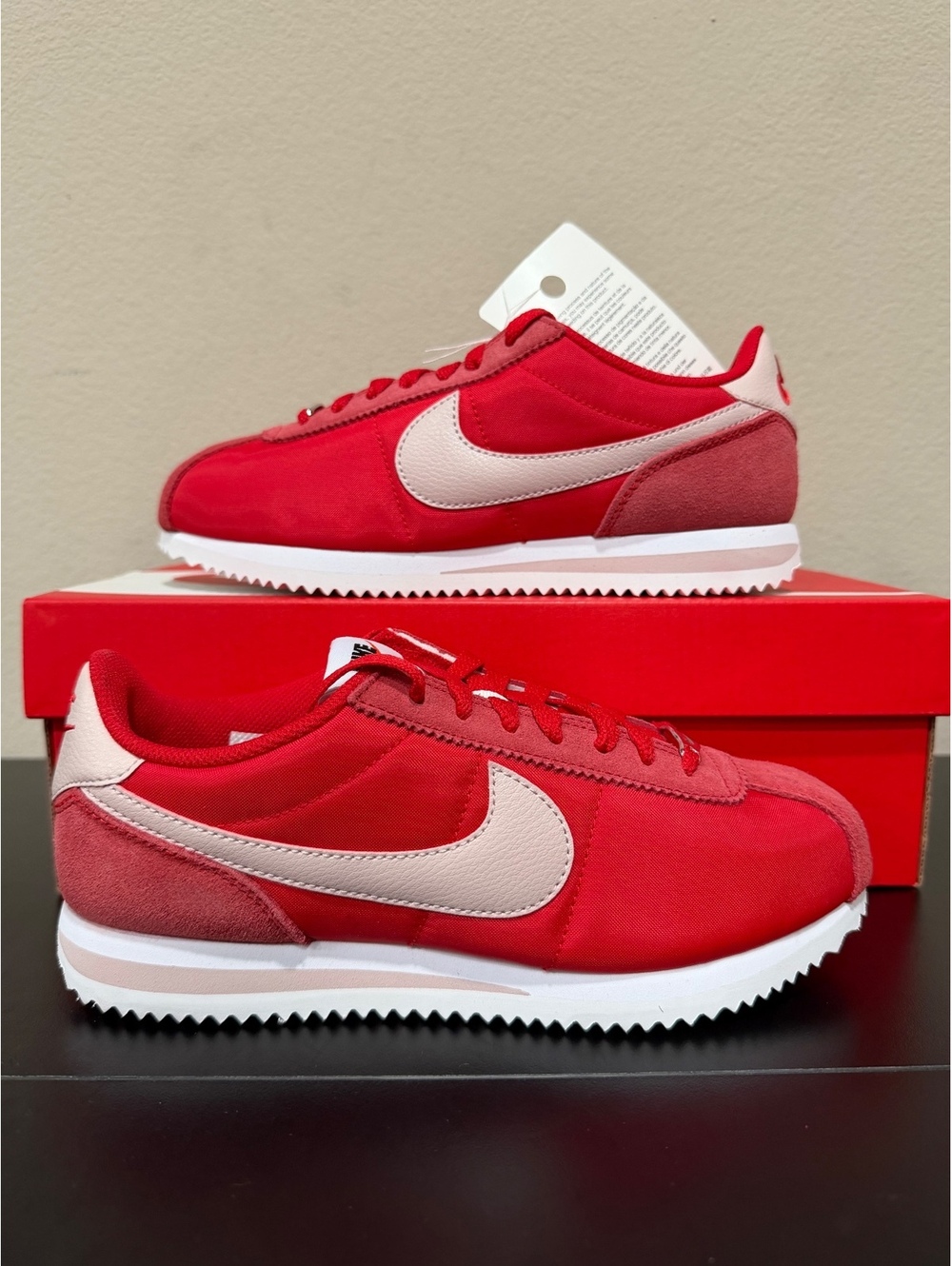 Size 7.5 - Nike Women’s Cortez Textile “University Red White”